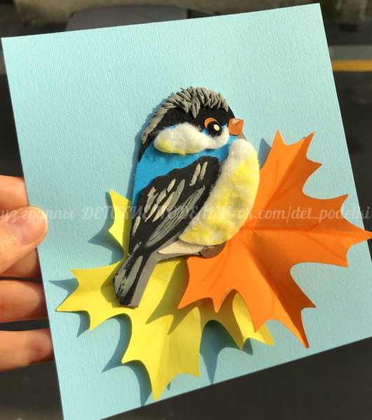 Синица аппликация для детей