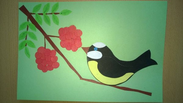 Аппликация птичка