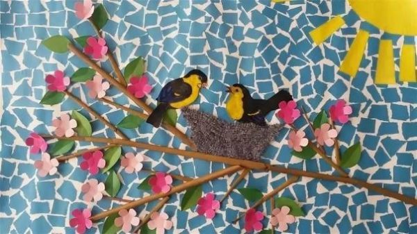 Аппликация на тему Весна