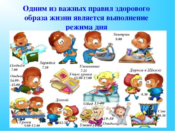 Режим дня ЗОЖ