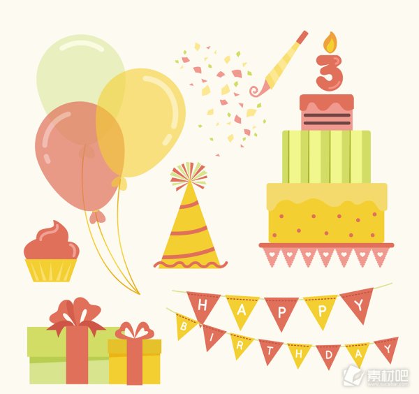 Торт и шарики мультяшные