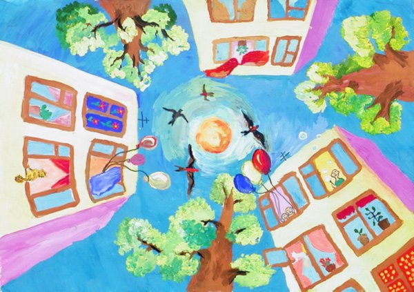 Рисование праздничный город