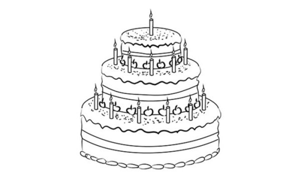 Раскраска тортик на день рождения