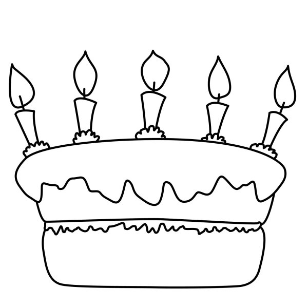 Рисунок торта на день рождения карандашом