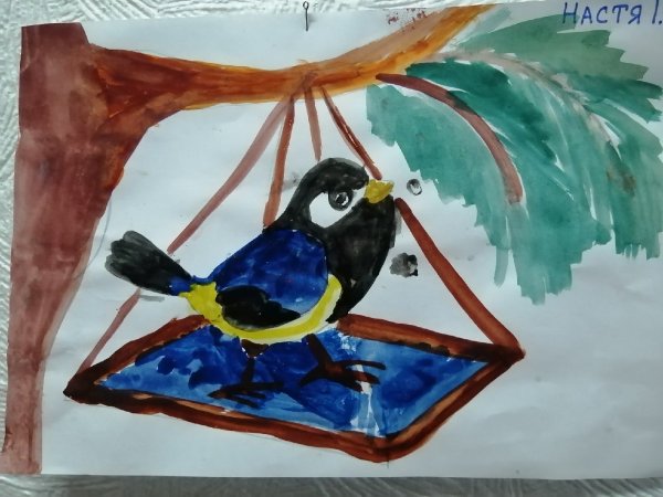 Детские рисунки Синичкин день