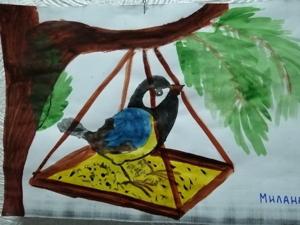 Детские рисунки Синичкин день