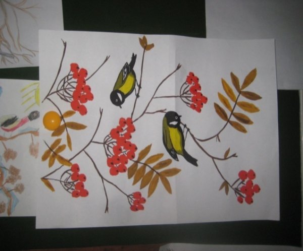 Рисунки и поделки Синичкин день