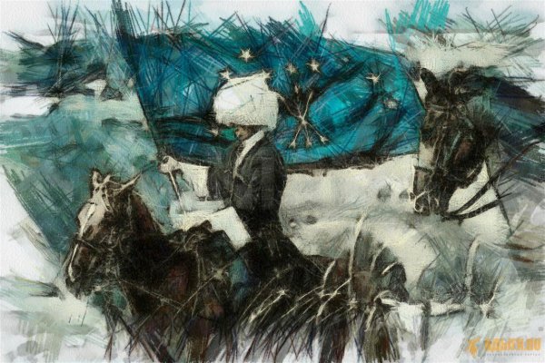 Черкесский флаг и лошадь