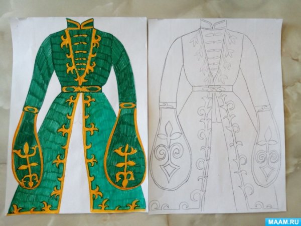 Адыгский национальный костюм для рисования