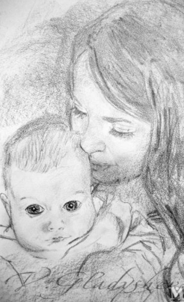 Рисунок ко Дню матери карандашом
