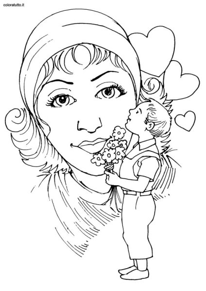 Раскраска мамин день