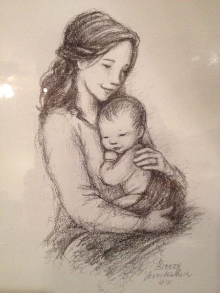 Рисунок ко Дню матери карандашом