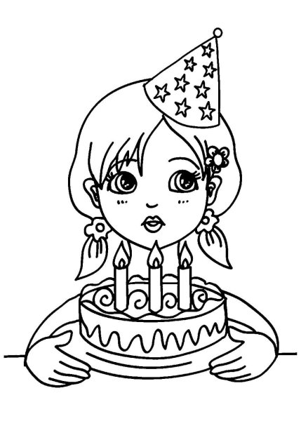 Торт раскраска для детей