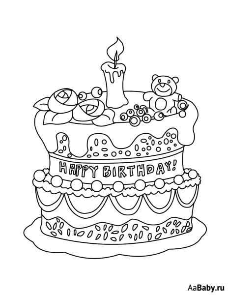 Раскраска торт