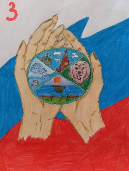 Детские рисунки Крым и Россия вместе