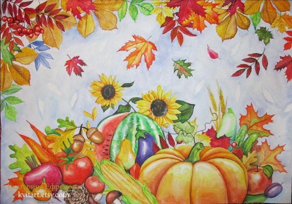 Рисование осенний урожай