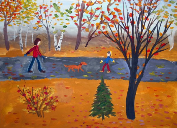 Рисунок на тему прогулка