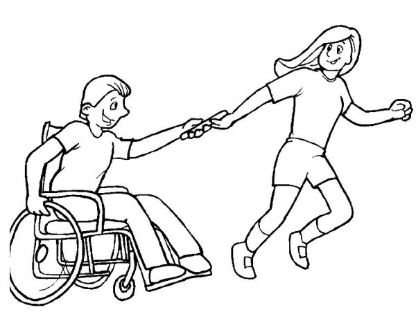 Дети инвалиды раскраска