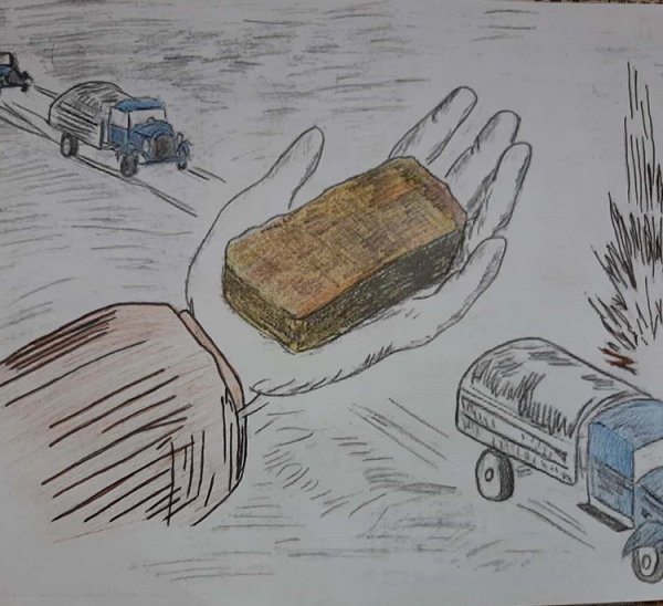 Блокадный хлеб Ленинграда рисунки детей