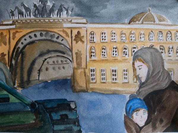 Блокадный Ленинград рисунки для изо 5 класса