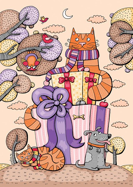 Открытка кот