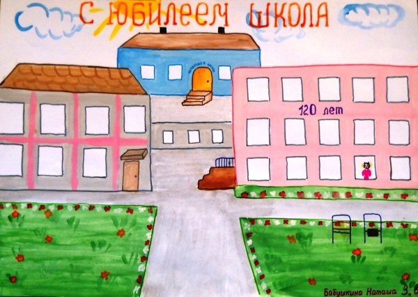 С днём рождения школа рисунок
