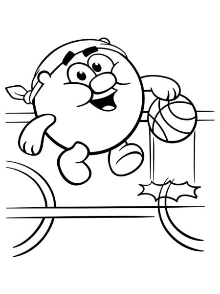 Здоровый образ жизни Смешарики раскраска для детей