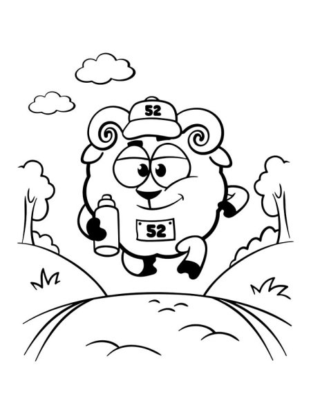 Бараш из смешариков раскраска