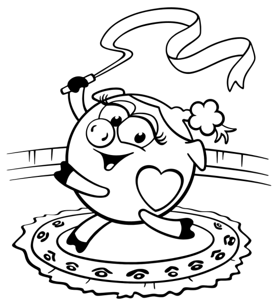 Смешарики спорт раскраска Нюша