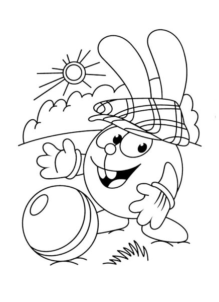 Крош раскраска для детей