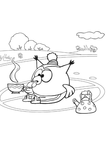 Крош и Совунья раскраска