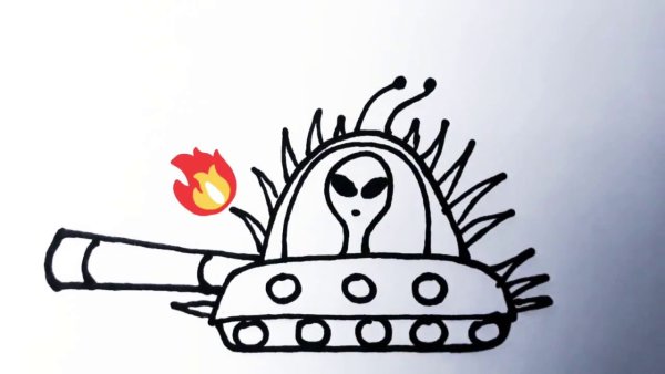 Рисунок танк с руками