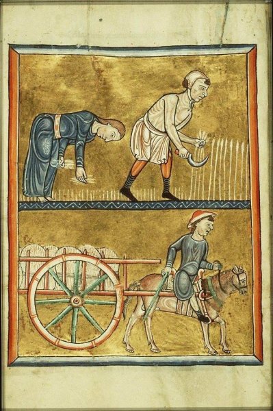 Крестьяне на миниатюре средневековья