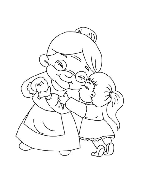 Раскраска бабушка