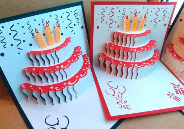 Объёмные открытки своими руками на день рождения