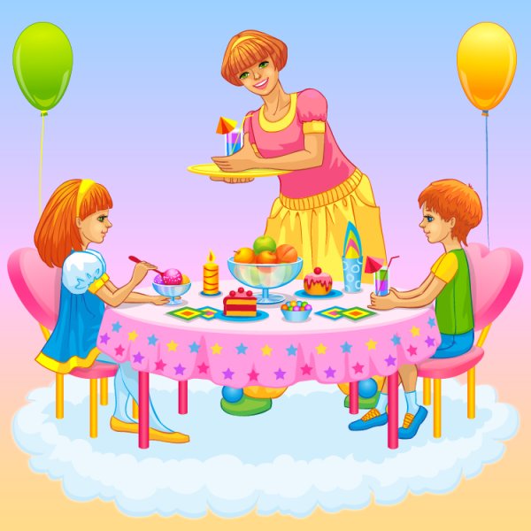 Рисунок праздничный стол для детей