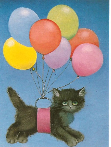 Кот на воздушных шариках