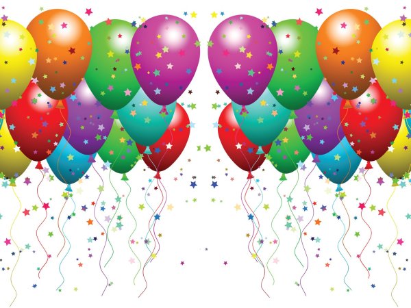 Праздничные шарики на прозрачном фоне