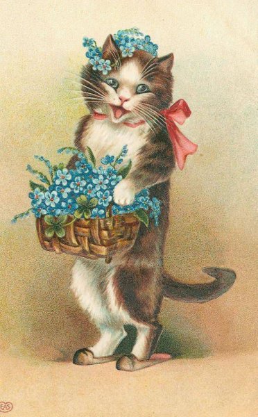 Винтажная открытка с днем рождения