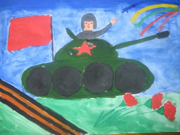 Рисование танк в детском саду