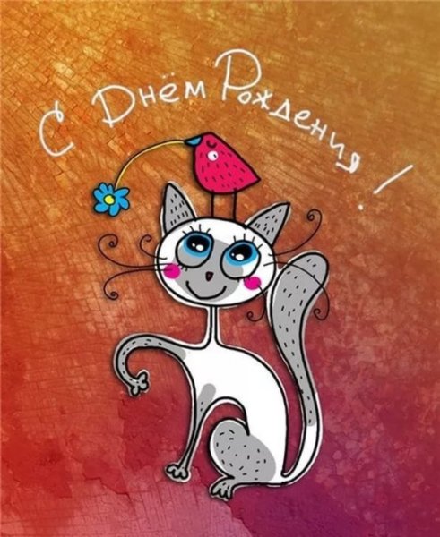 Поздравления с днём рождения с кошками