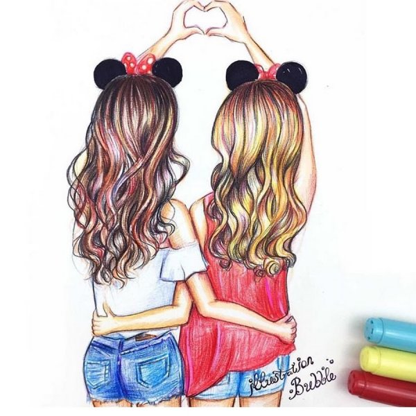 Подруги рисунок