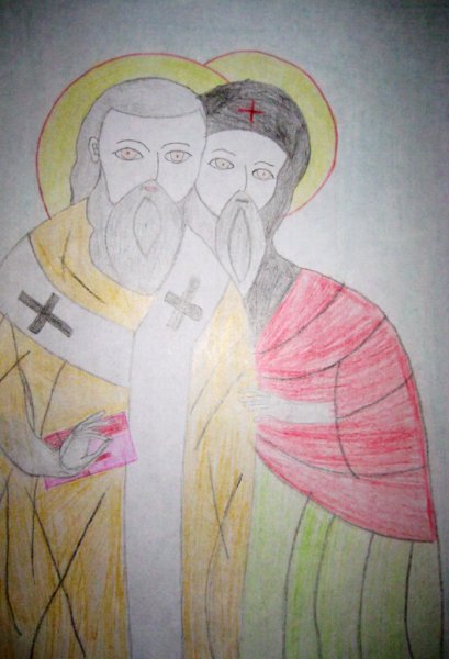 Рисунок святых Кирилл и мефоди1