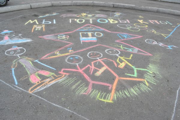 Рисунок на асфальте здоровый образ жизни