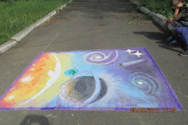 Рисунок на асфальте здоровый образ жизни