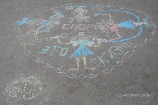 Рисунок на асфальте здоровый образ жизни