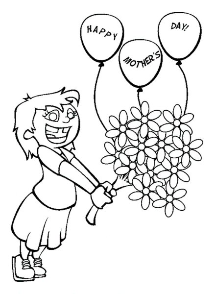 Рисунок ко Дню матери раскраска
