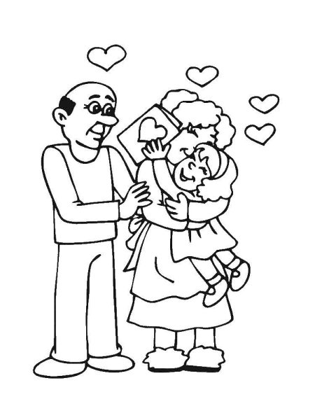 Раскраска дедушка и внук