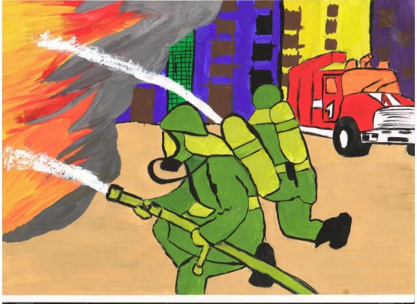 Рисунки на тему пожарные спасатели