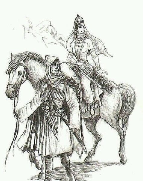 Осетинский национальный костюм срисовать